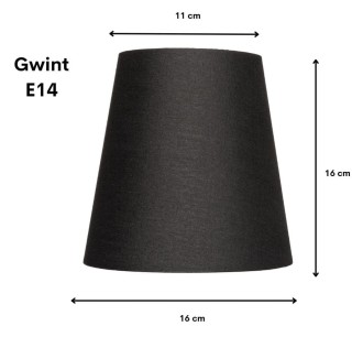 Abażur mały stożek czarny E14 16cm ELA7224