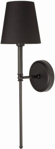 Kinkiet hotelowy z abażurem all black Hampton