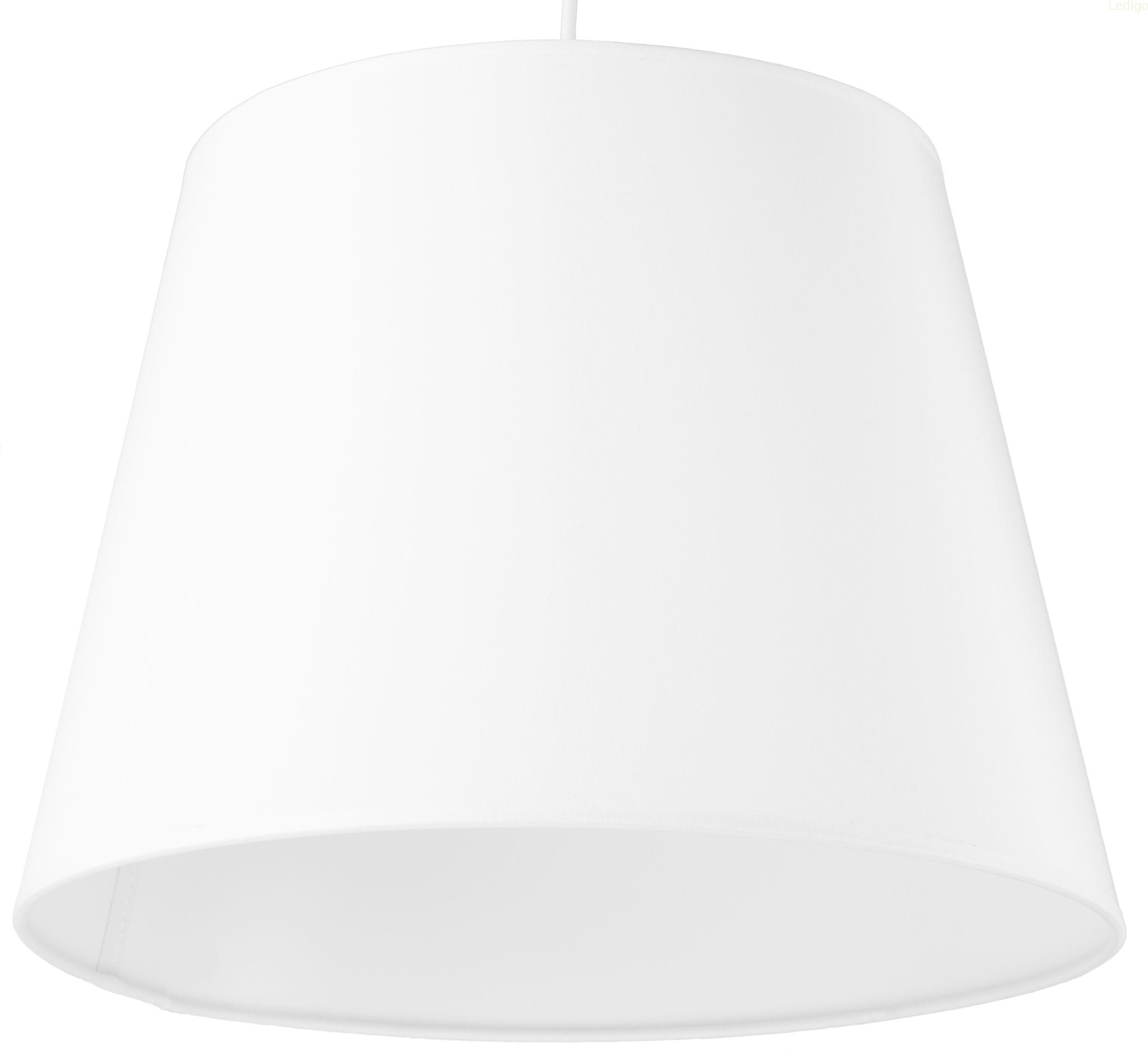 Lampa wisząca z abażurem biały duży stożek.jpg