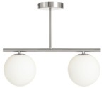 Lampa sufitowa Milano silver podwójna mleczne kule 
