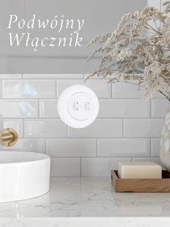 Włącznik podwójny z ramką biały EX1 LOFT