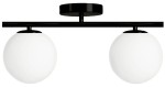 Lampa sufitowa plafon Milano black podwójna mleczne kule  