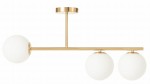 Lampa sufitowa Milano złota potrójna mleczne kule 