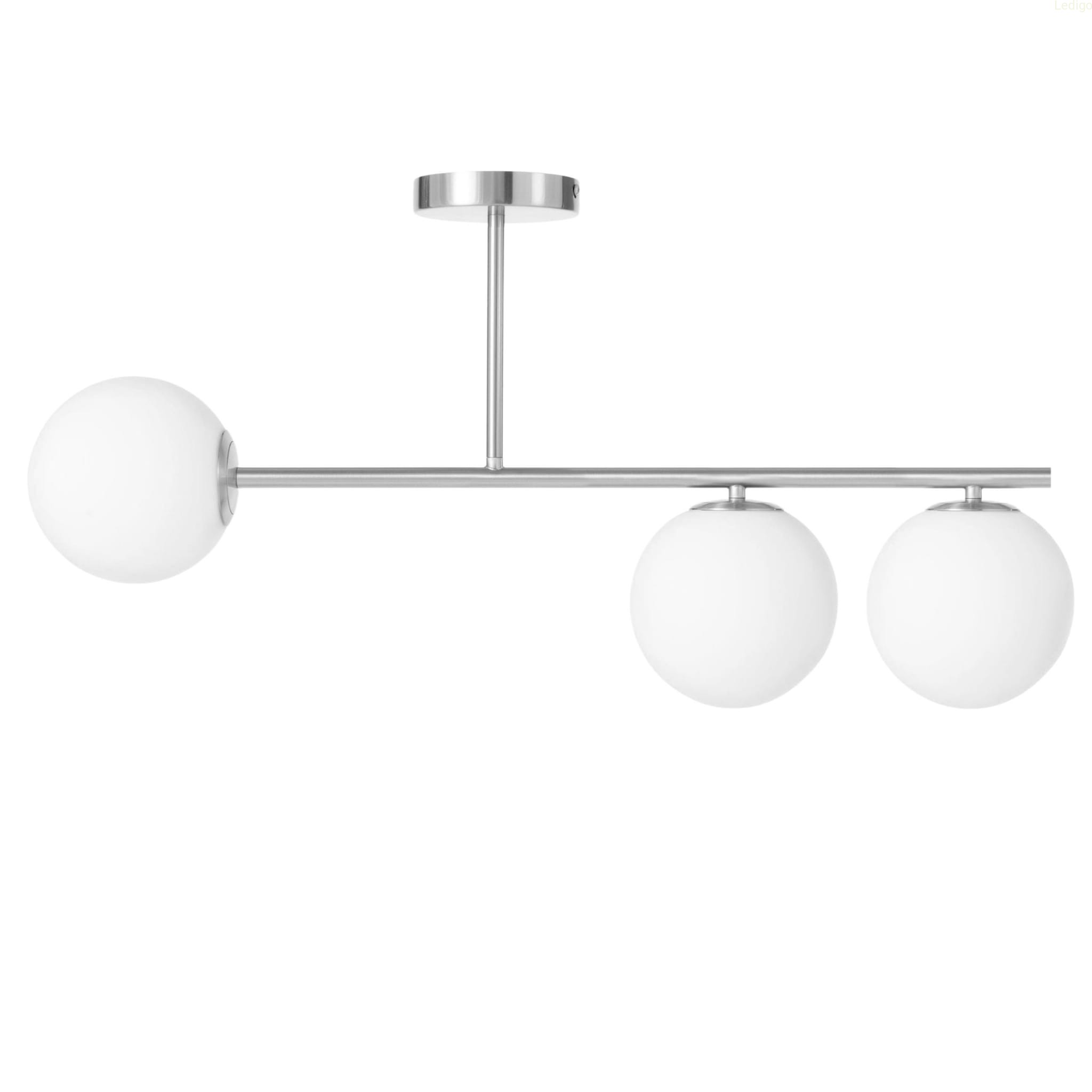 Lampa sufitowa na 3 żarówki kule białe chrom Milano.jpg