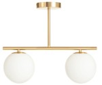 Lampa sufitowa Milano golden mat podwójna mleczne kule  