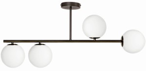 Lampa sufitowa Milano 4 klosze mleczne kule black