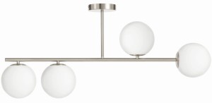 Lampa sufitowa Milano 4 klosze mleczne kule silver