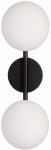 Kinkiet Milano black podwójny mleczne kule 