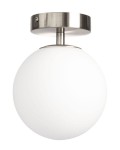 Lampa sufitowa plafon Milano silver pojedyncza mleczna kula