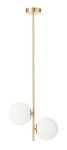 Lampa wisząca złota Milano Twin mleczne kule