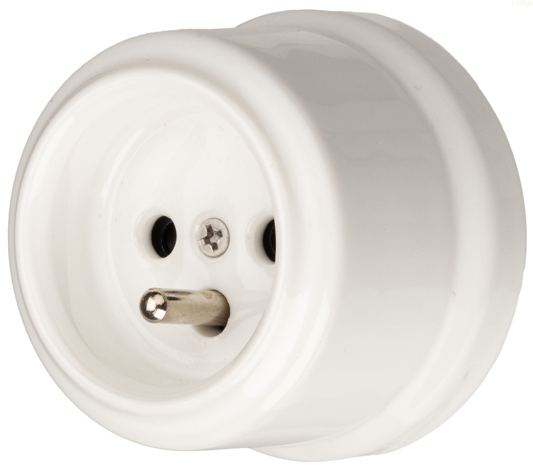 Gniazdo natynkowe biała CERAMICA Ledigo.jpg
