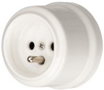 Gniazdo ceramiczne natynkowe z uziemieniem białe Ledigo 04MP NEW