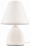 Lampka nocna z abażurem biała ceramiczna ryflowana DION D3