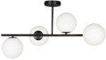 Lampa sufitowa Milano 4 klosze mleczne kule black EP1C16