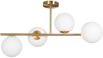 Lampa sufitowa Milano 4 klosze mleczne kule gold EP1C16