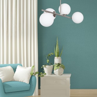 Lampa sufitowa Milano 4 klosze mleczne kule silver EP1C16