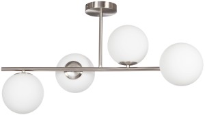 Lampa sufitowa Milano 4 klosze mleczne kule silver EP1C16