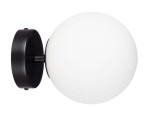Kinkiet Milano black pojedyncza mleczna kula  