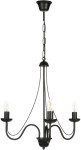 Lampa sufitowa żyrandol świecznikowy trójramienny czarny Baron 
