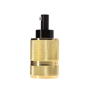 Oprawka dekoracyjna E27 metalowa złota TARKA duża