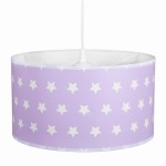 Lampa wisząca z abażurem dziecięca różowa gwiazdki