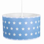 Lampa wisząca z abażurem dziecięca niebieska gwiazdki 
