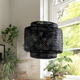 Klosz do lampy BOHO bambusowy czarny 38cm TH26