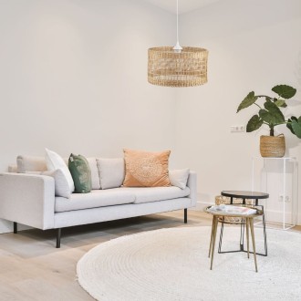 Lampa wisząca BOHO Africa z trawy morskiej walec 40cm TH2A biała  