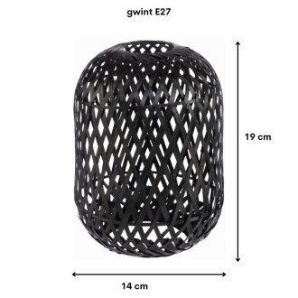 Klosz BOHO bambusowy czarny 14cm TH13