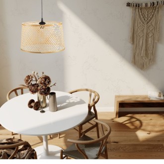 Lampa wisząca BOHO bambusowa walec TH2B 30cm  