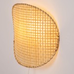 Kinkiet  bambusowy BOHO płaski TH3C włącznik on/off