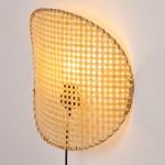 Kinkiet  bambusowy BOHO  płaski TH3C włącznik on/off