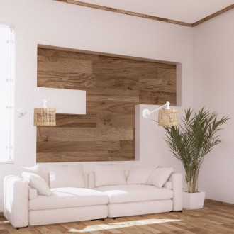 Kinkiet regulowany Rustic biały klosz trawa morska