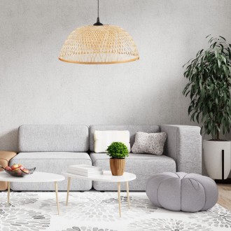 Lampa wisząca bambusowa boho BARI duża podwójna PHU14D
