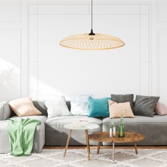 Lampa wisząca boho płaska bambusowa ZEN SINGLE 60cm TH07