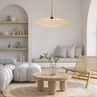 Lampa wisząca boho płaska bambusowa 45cm TH07