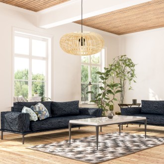 Lampa wisząca czarna BOHO bambusowa 38cm TH08