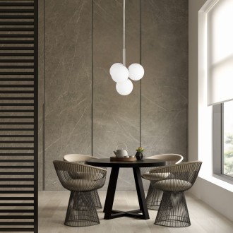 Lampa wisząca silver Milano Bubbles mleczne kule 