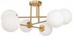 Lampa sufitowa gold Milano Tower 6 klosze mleczne kule 
