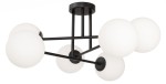 Lampa sufitowa black Milano Tower 6 klosze mleczne kule 