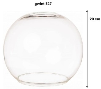 Klosz szklany Venus przezroczysty 20 cm