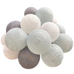 Lampki COTTON BALLS 20 LED kule szare nr 8