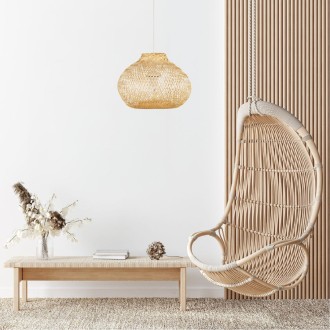 Lampa wisząca biała BOHO bambusowa Bali 30cm TH04S