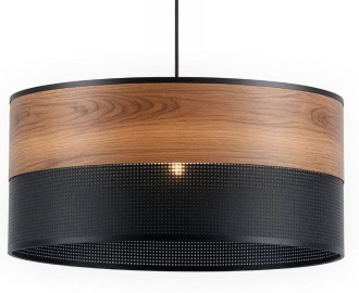 Lampa wisząca wenge czarna abażur czarny środek