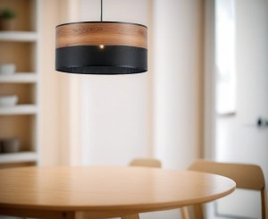 Lampa wisząca wenge czarna abażur czarny środek