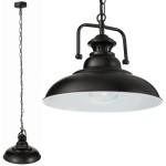 Lampa wisząca Rustykalna z łańcuchem czarno biała