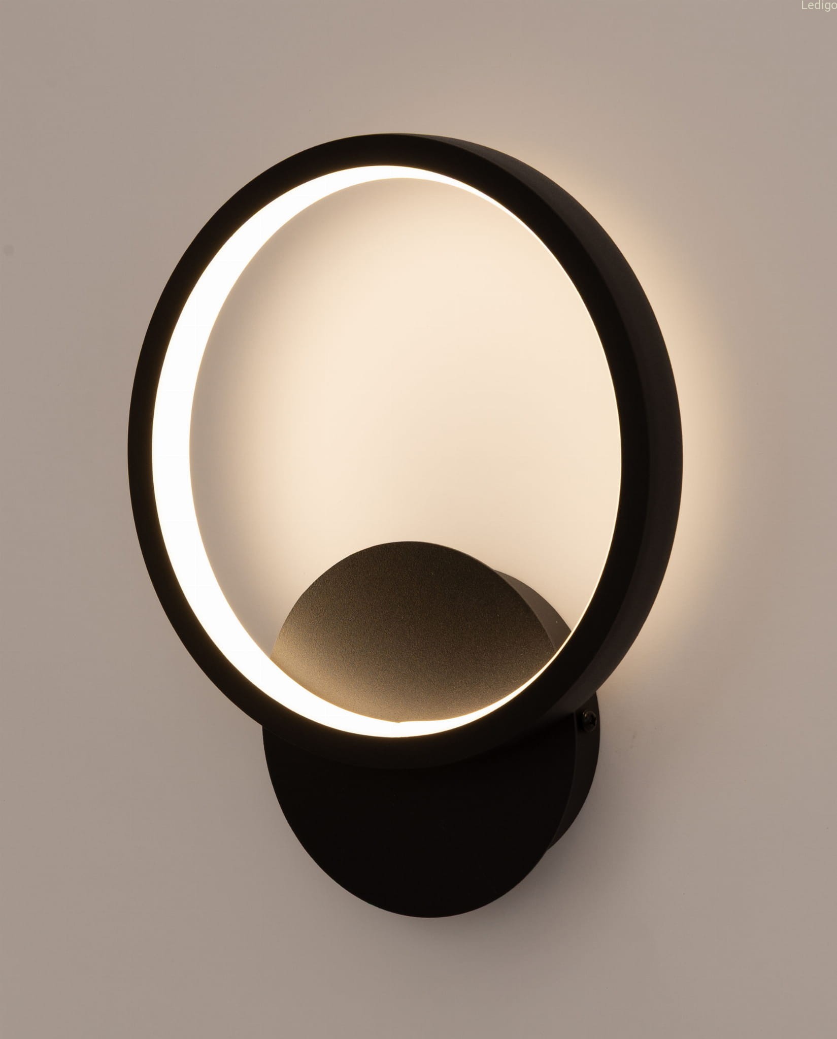 Kinkiet mały okrągły zintegrowany PECL206033 black.jpg