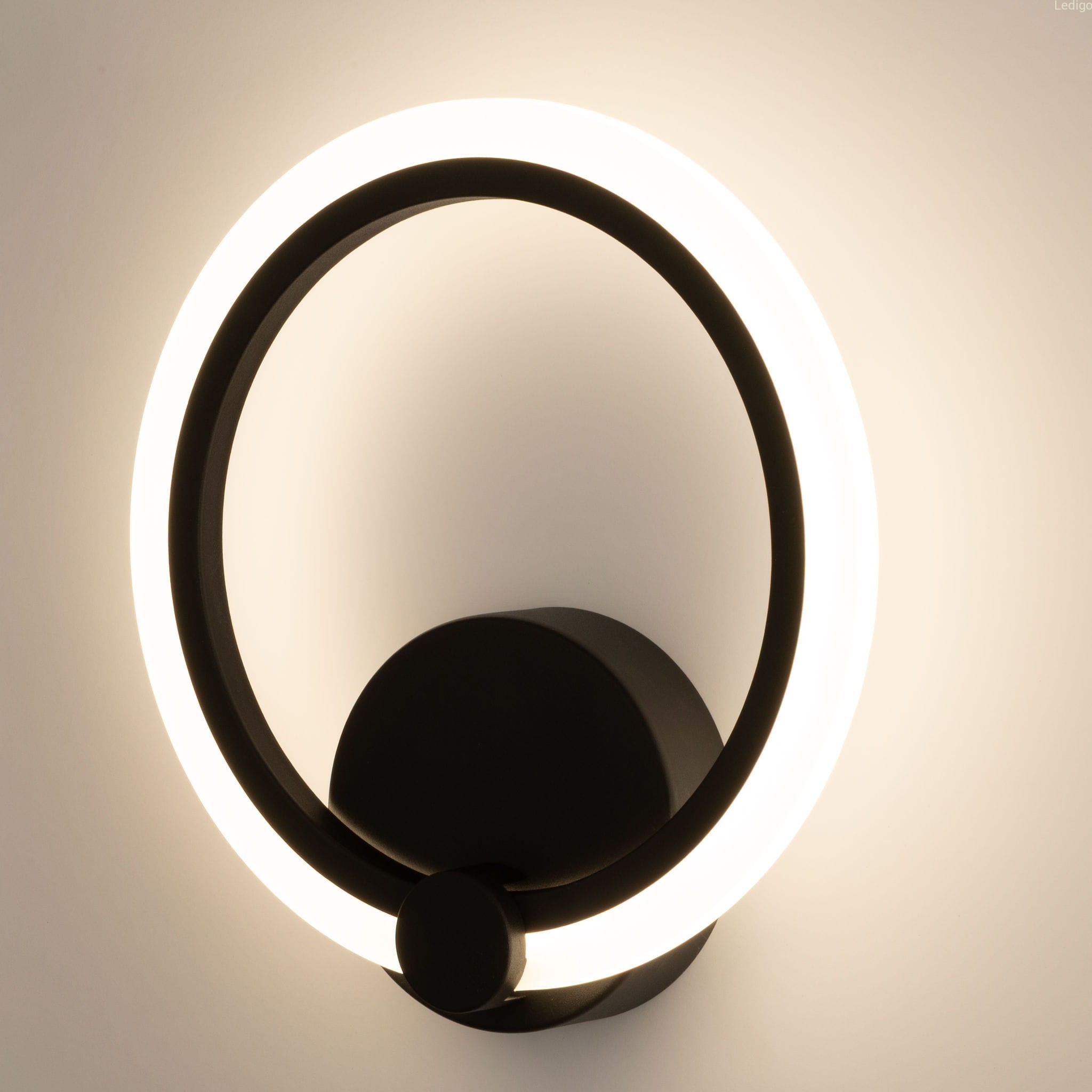 Kinkiet okrągły czarny zintegrowany PECL206036 black.jpg