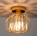 Lampa sufitowa mały złoty plafon Luxury kryształowy ZLA7219