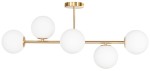Lampa sufitowa Milano gold 5 kloszy mleczne kule EP1C19 